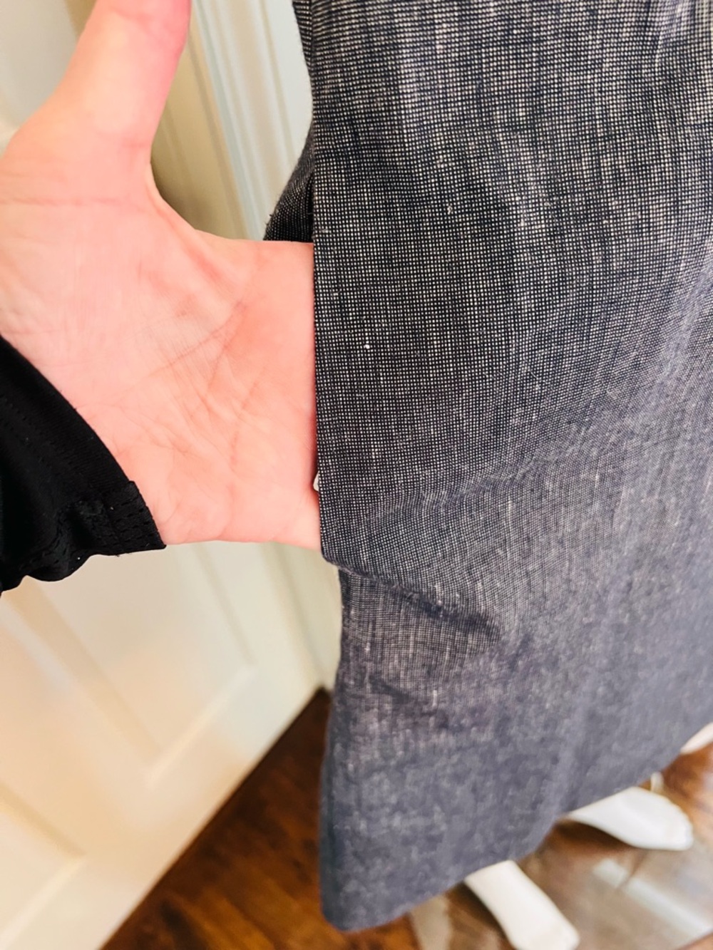 Banana Republic Shift Dress Ruffle Neck Short Sleeve Pockets - Picture 9 of 10